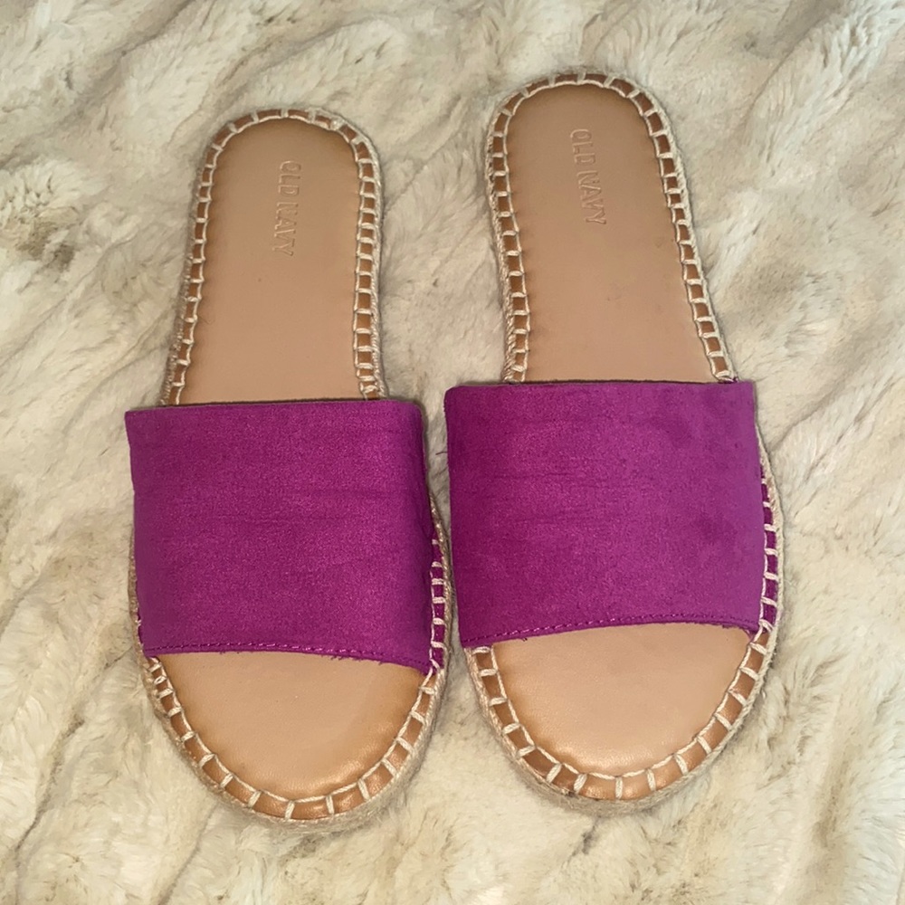 Old Navy Beach Slide Espadrille with Purple Suede Strap